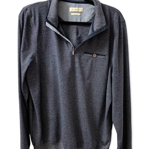 Bugatti Cotton Stretch 1/4 Zip Sweater - Picture 1 of 3